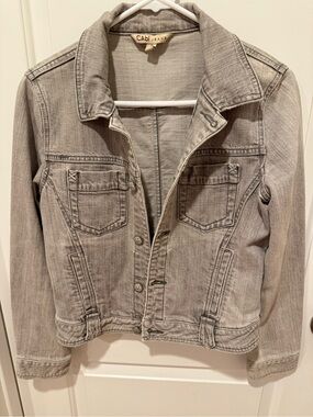 CAbi Light Gray Jean Jacket